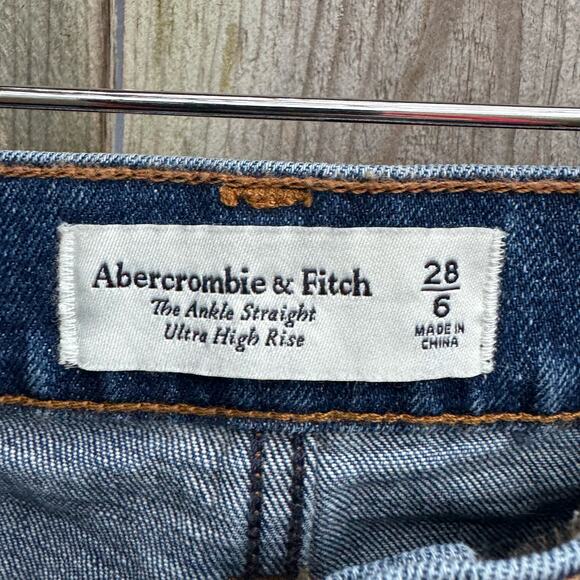 Abercrombie & Fitch Jeans The Ankle Straight Ultra High Rise Size 28/6 Blue NWT - Picture 5 of 9